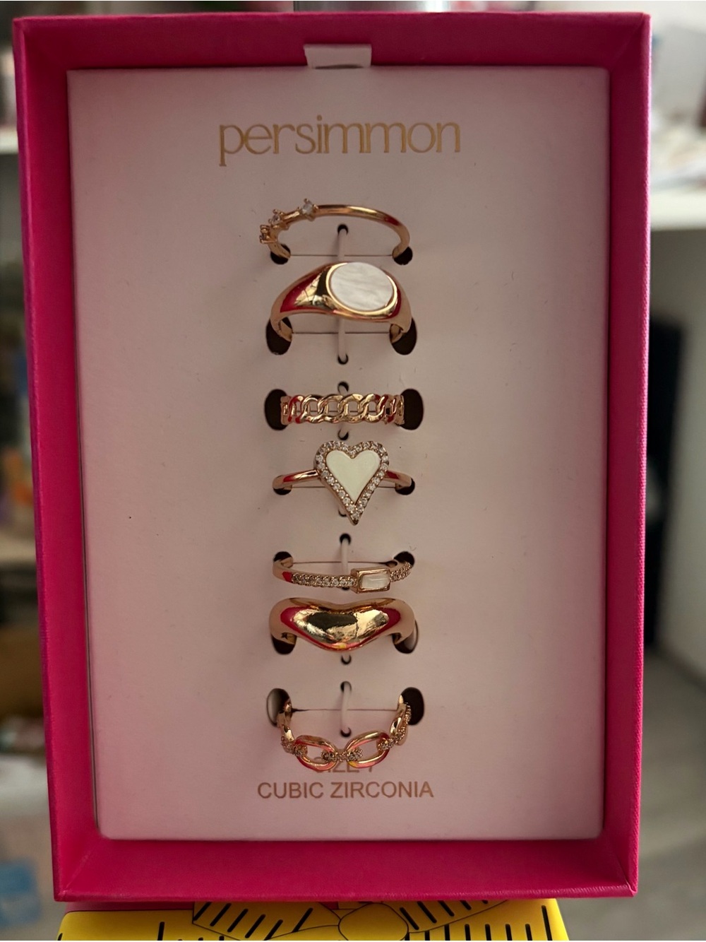 Persimmon Gold-Tone Cubic Zirconia Stackable Ring Set